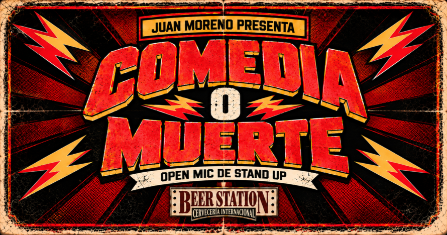 Cartel de Comedia o Muerte Open Mic