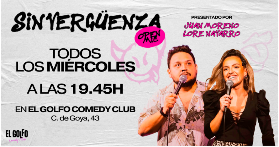 Cartel de Sinvergüenza Open Mic